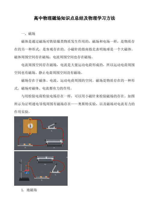 高中物理磁场知识点总结及物理学习方法