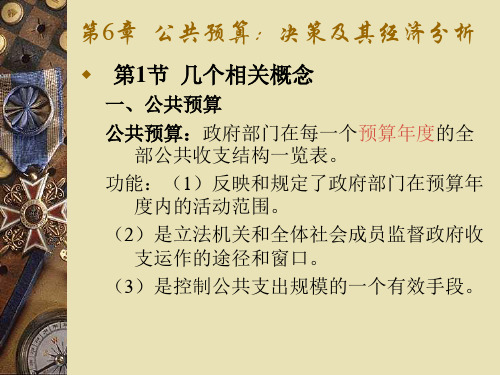 公共预算：决策及其经济分析