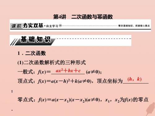2020届高考数学总复习第二章函数的概念与基本初等函数2_4二次函数与幂函数课件文新人教A版