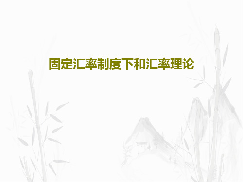 固定汇率制度下和汇率理论32页PPT