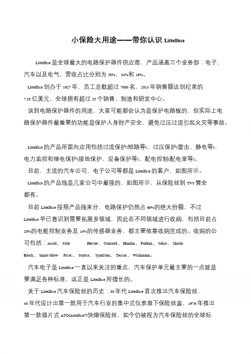 小保险大用途――带你认识Littelfuse