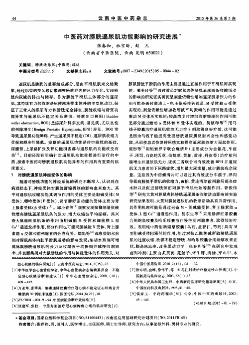 中医药对膀胱逼尿肌功能影响的研究进展