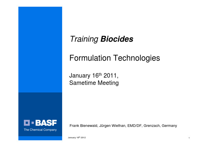 BASF 杀菌剂 Biocide_Training_Asia_2012_FT