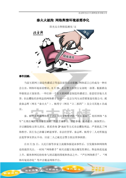 秦火火事件舆情分析