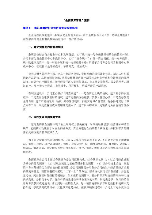 全面预算管理案例