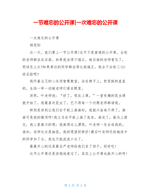 一节难忘的公开课-一次难忘的公开课