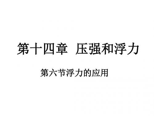 压强和浮力·浮力的应用ppt 人教版