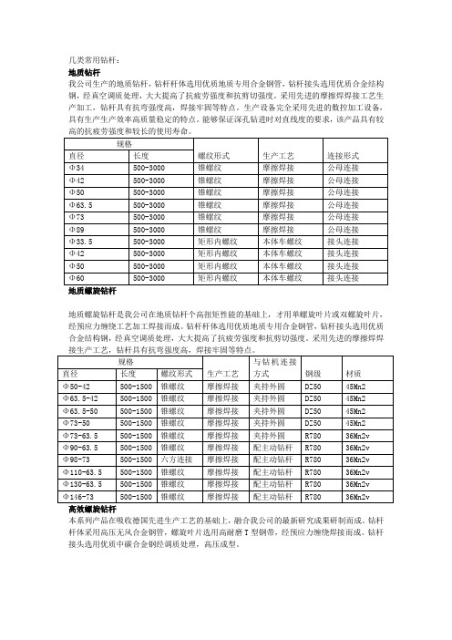 几类常用的钻杆
