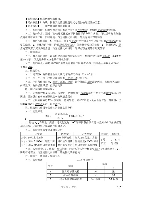 高中生物复习精讲精练 酶