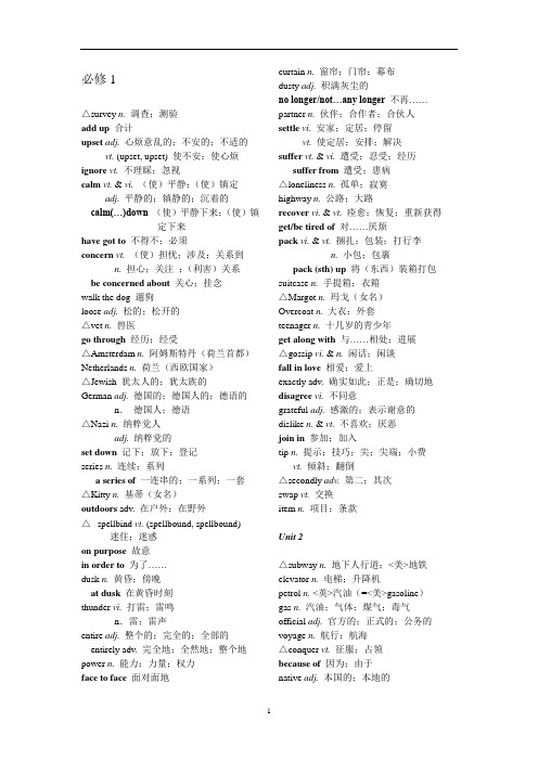 高考英语课本词汇表整理(新课标版book1-book8)