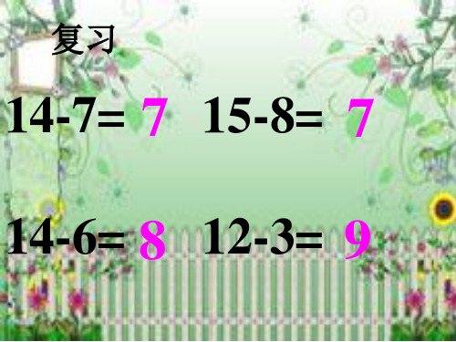 数学二年级上册人教新课标2-2-2两位数减一位数(退位)课件(20张)