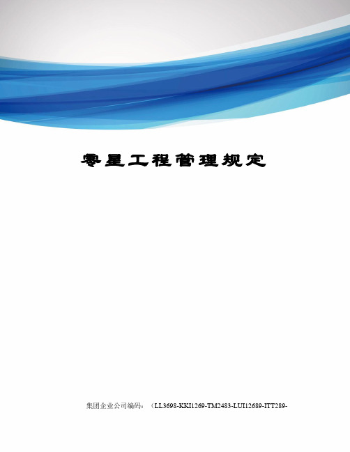 零星工程管理规定