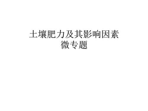 土壤肥力及其影响因素-2020届高考地理(湘教版)二轮专题复习课件(共43张PPT)