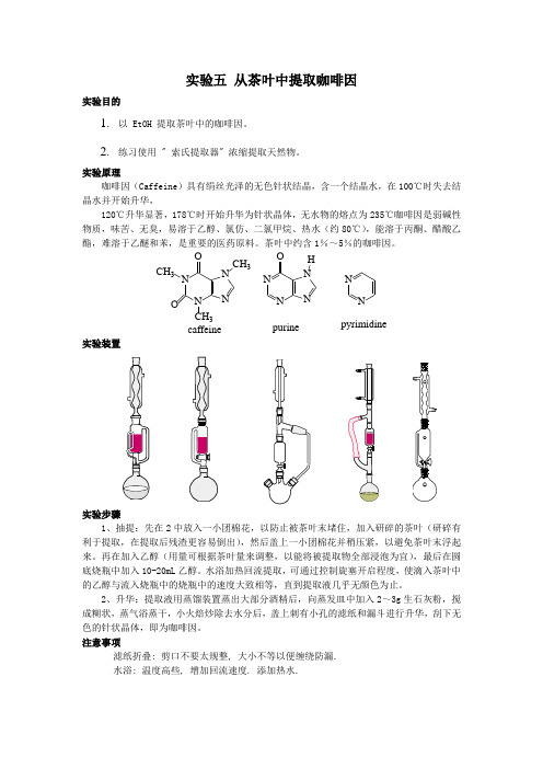 实验五 从茶叶中提取咖啡因