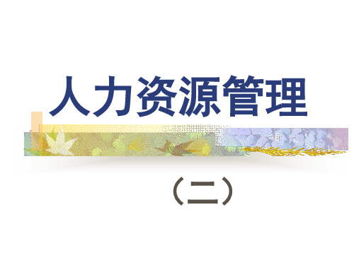 人力资源管理课程讲义个ppt