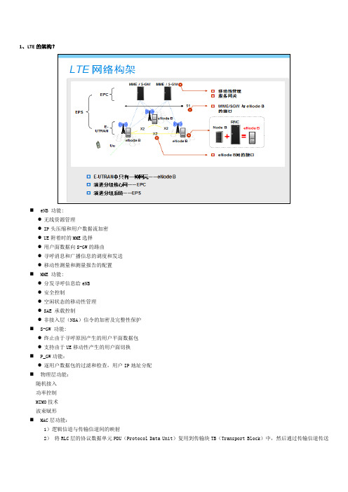 华为LTE知识点