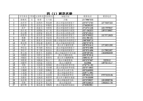 2014-2015四一班花名册