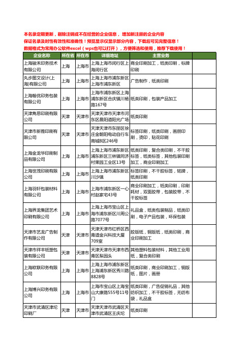 新版全国纸类印刷工商企业公司商家名录名单联系方式大全60家