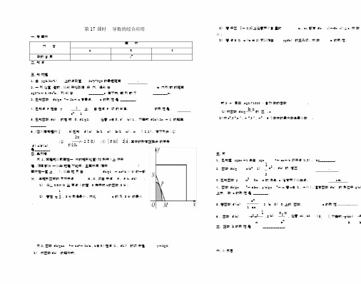 2020届高中高三数学一轮复习总结导数及其应用第17课时导数的综合应用无答案.doc