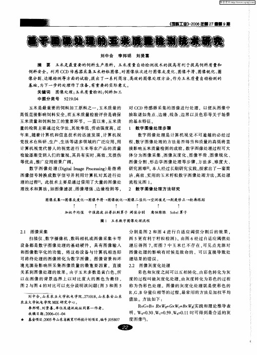 基于图像处理的玉米质量检测技术研究