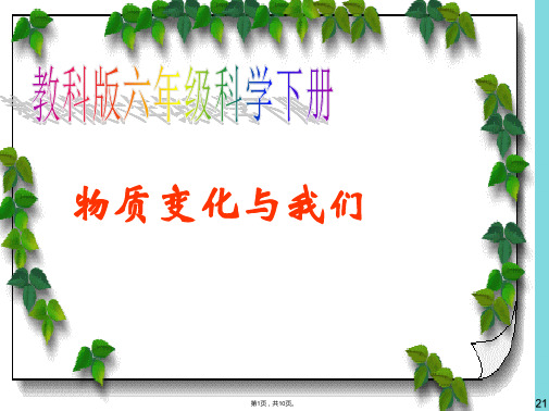 六年级科学下册 物质变化与我们课件 教科版(与“物质”有关优秀PPT)