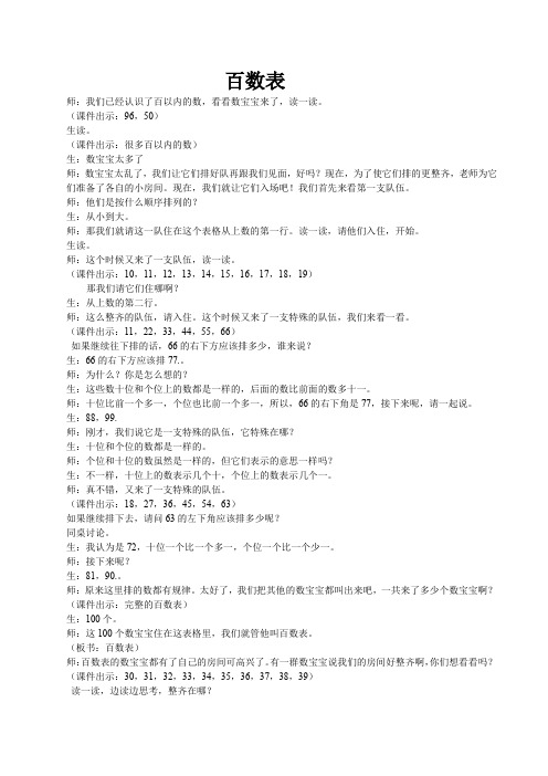 百数表