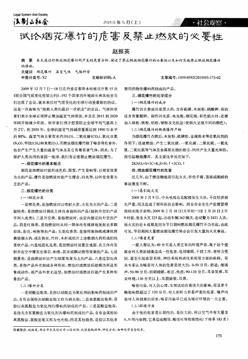 试论烟花爆竹的危害及禁止燃放的必要性