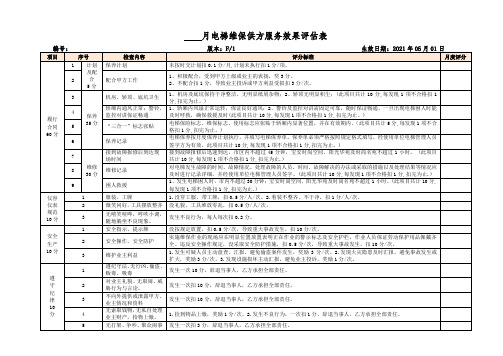 电梯维保供方服务效果评估表