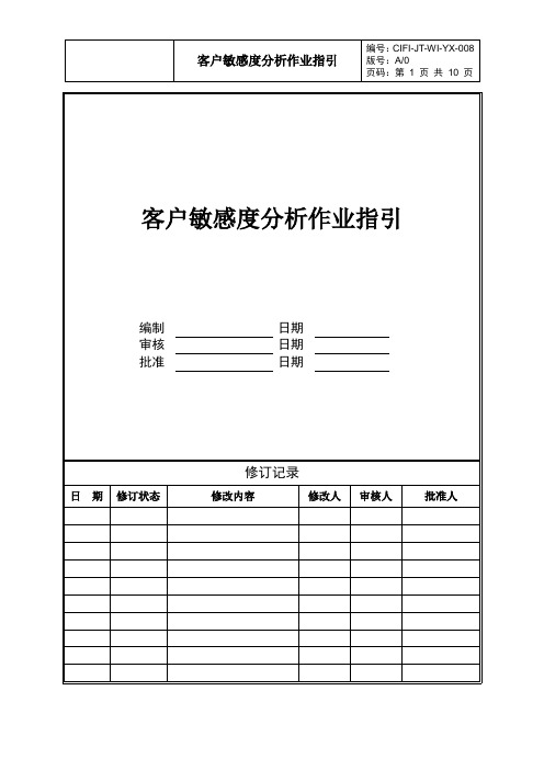 旭辉-客户敏感度分析作业指引【精选文档】