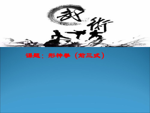 形神拳(前三式) 课件设计