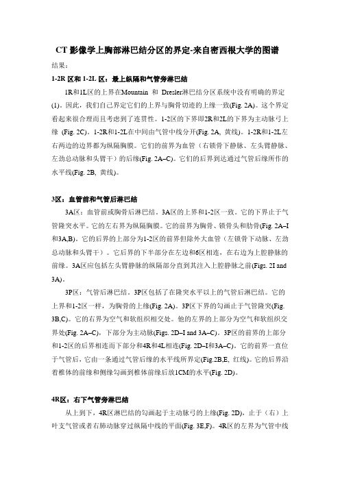 CT影像学上胸部淋巴结分区的界定