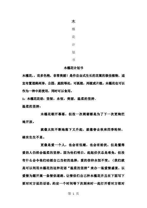 木槿花计划书共5页