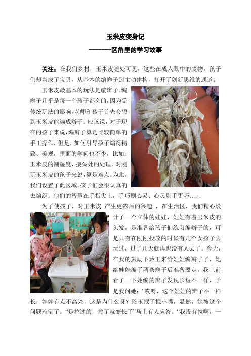 幼儿园观察记录：玉米皮变身记
