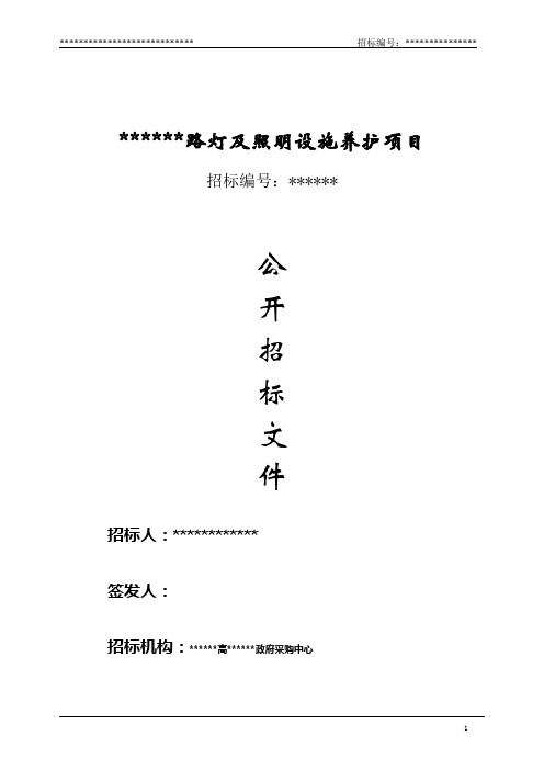 路灯养护招标文件.doc