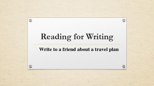 Unit 2 reading for writing 课件【新教材】人教版高中英语必修第一册