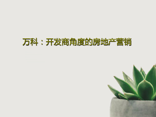 万科：开发商角度的房地产营销147页PPT