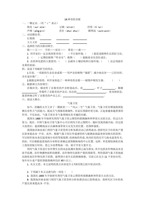 16.神奇的音箱练习题及答案