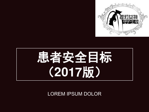 2017版患者十大安全目标解析