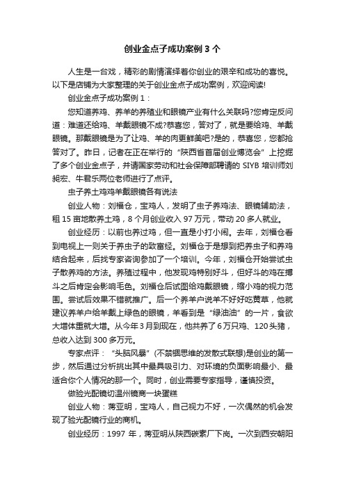 创业金点子成功案例3个