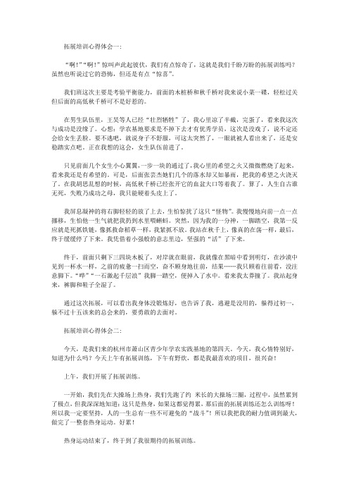 2020拓展培训心得体会5篇