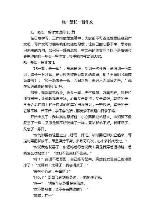 吃一堑长一智作文