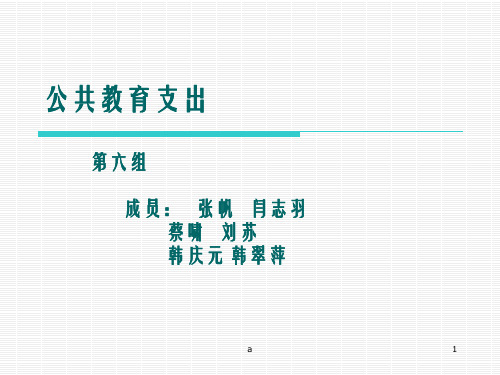 《公共教育支出》PPT课件