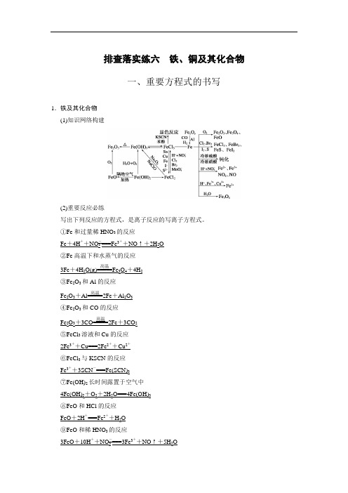 高考化学一轮排查落实练【6】铁、铜及其化合物(含答案)