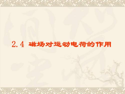 2.4磁场对运动电荷的作用