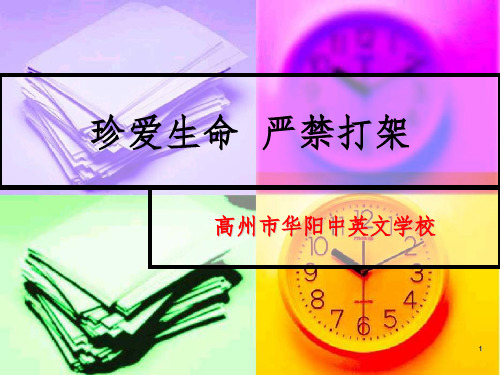 珍爱生命严禁打架主题班会PPT精选文档