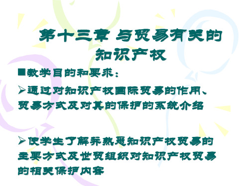 国际贸易理论与贸易有关的知识产权 ppt课件