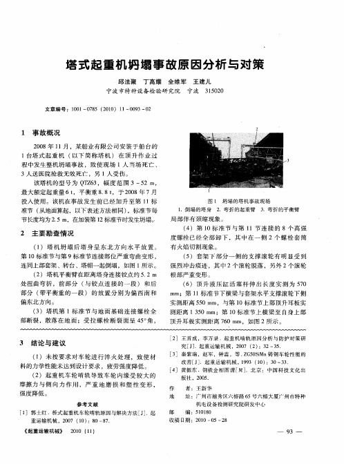 塔式起重机坍塌事故原因分析与对策