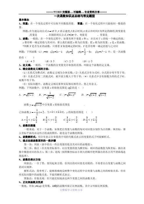一次函数专题训练题