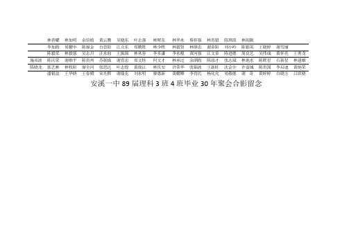 安溪一中89届3班4班合影名单(2)(1)