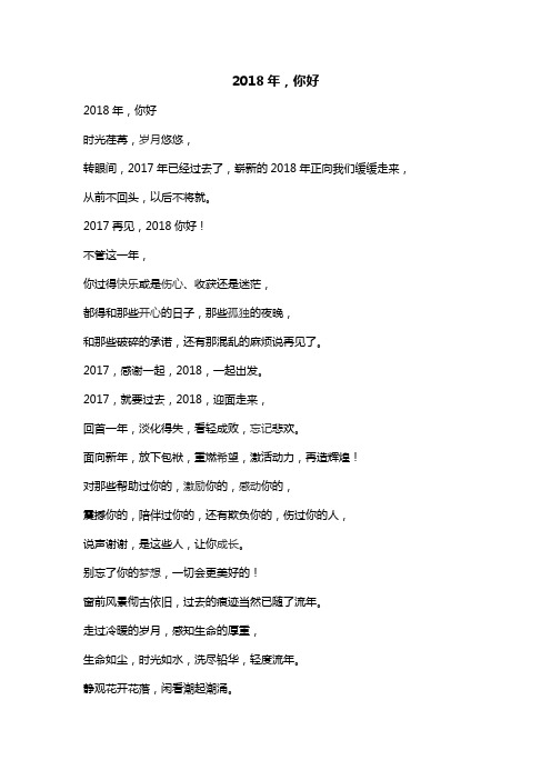 2018年,你好
